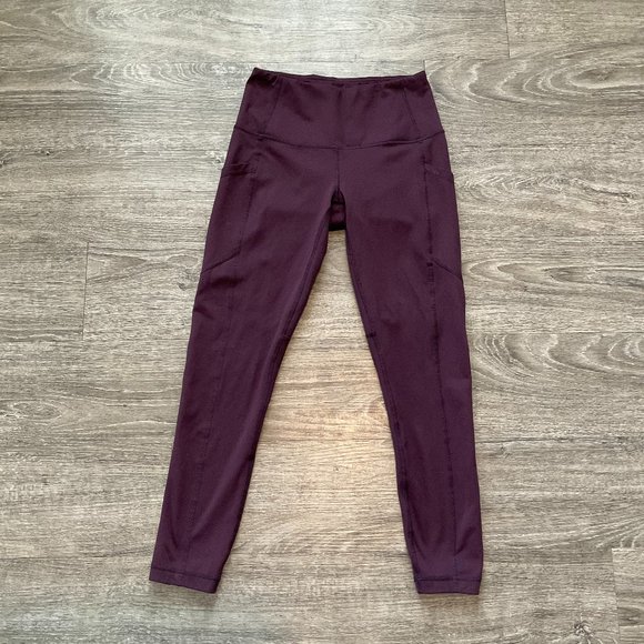 Yogalicious‎ Lux High Waist Dark Cherry Leggings Size XS Pockets - Picture 1 of 5